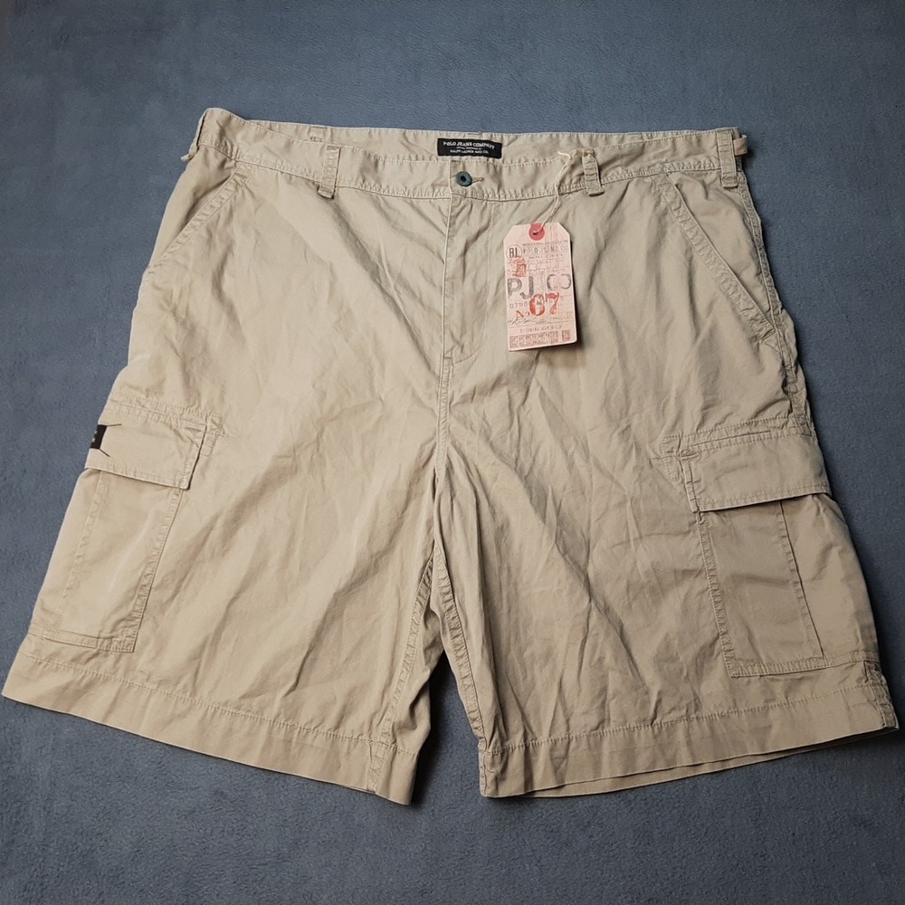 VINTAGE Polo Jeans Company Cargo Shorts Men 44 x 11 Brown Auth. Military Surplus
